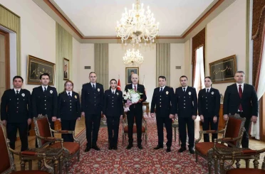 TBMM Başkanı Kurtulmuş, TBMM Koruma Daire Başkanı Çelik ve emniyet mensuplarını kabul etti 