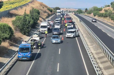 Tekirdağ’da 7 aracın karıştığı zincirleme kaza: 1 yaralı 