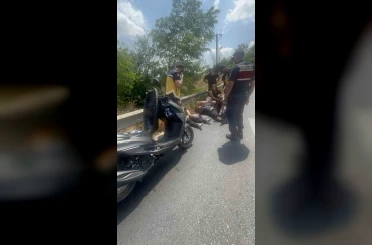 Tekirdağ’da devrilen motosikletteki 3 kişi yaralandı 