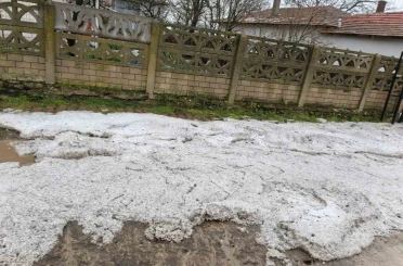 Tekirdağ’da dolu yağışı 