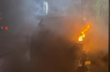 Tekirdağ’da otomobil gece yarısı alev aldı