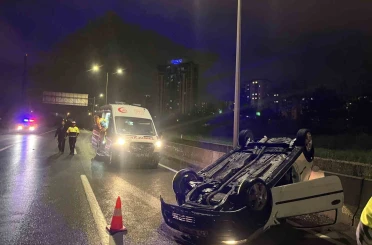 Tekirdağ’da otomobil takla attı, sürücü alkollü çıktı 