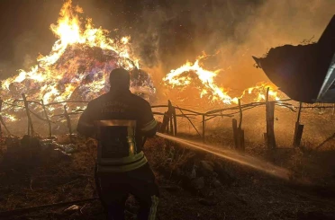 Tekman’da yangın; 2 bin 500 balya ot kül oldu 