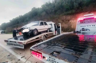 Tirilye-Mudanya kaygan yoldaki kaza ucuz atlatıldı 