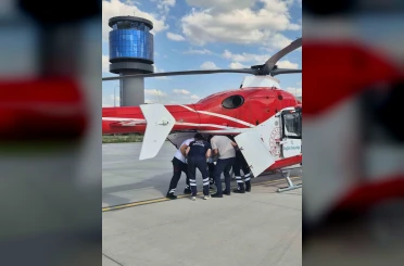 Tokat’ta tedavi gören yaşlı kadın helikopter ambulansla Konya’ya sevk edildi 