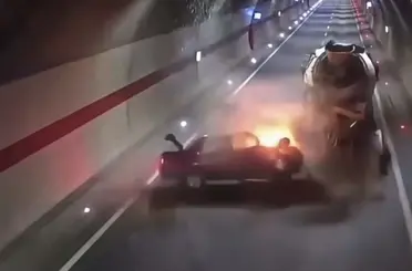 Trabzon’daki tüneldeki kaza kamerada
