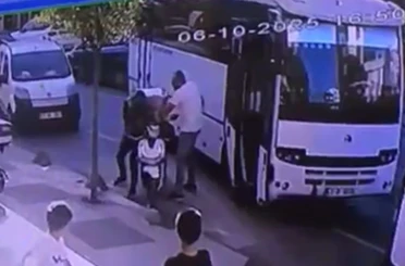 Trafik magandası kuryeye dehşeti yaşattı 