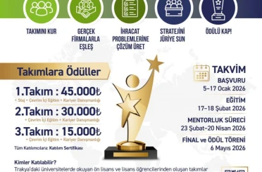 Trakya İhracatında genç stratejiler yarışması düzenlenecek 
