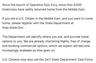 Trump: "9 bini aşkın Amerikalı Orta Doğu’dan tahliye edildi" 