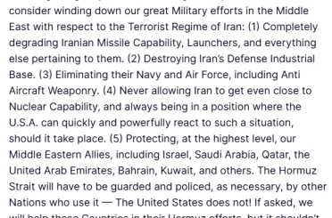 Trump: "İran’a yönelik askeri çabaları azaltmayı düşünüyoruz, hedeflerimize çok yaklaştık" 