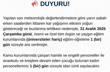 Tunceli’de eğitime 1 gün ara verildi 