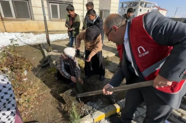 "Türkiye yeşeriyor, Gazze güçleniyor" projesiyle Yüksekova’da fidanlar toprakla buluştu 