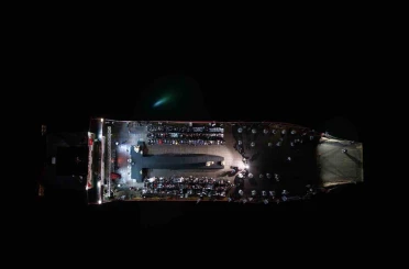 Türkiye’de ilk kez baraj gölü üzerinde, feribot içerisinde defile düzenlendi 