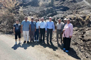 TZOB Genel Başkanı Bayraktar yangının vurduğu bölgede inceleme yaptı 