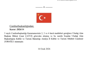 Uludağ Alan Başkanlığı’nda görev değişimi 