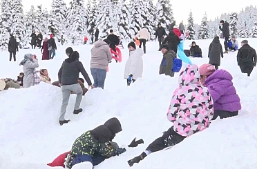 Uludağ’da sömestir tatilinin son gününde yoğunluk sürüyor 