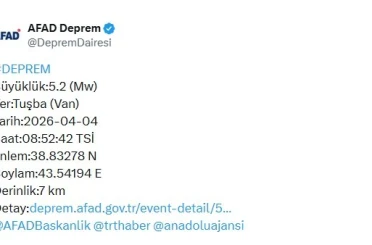 Van’da 5.2 büyüklüğünde deprem 