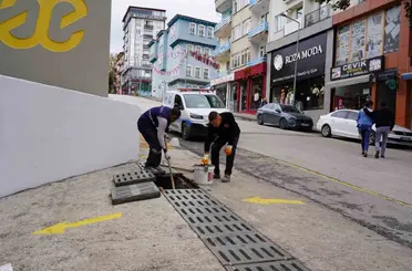 Yağışlar öncesinde mazgallarda temizlik çalışması yapıldı
