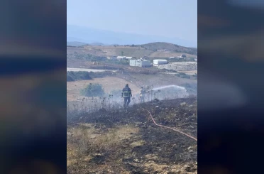 Yayladağı’nda arazi yangını geniş alana yayılmadan söndürüldü 