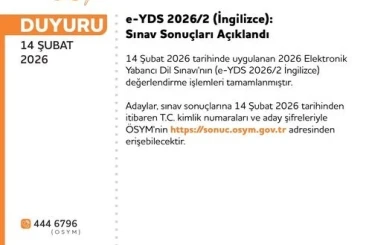 YDS 2026/2 sonuçları açıklandı 