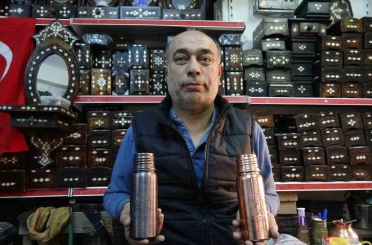 Yeni model bakır su mataraları büyük rağbet görüyor 