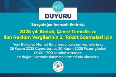 Yeşilyurt Belediye vezneleri, hafta sonu hizmet verecek 