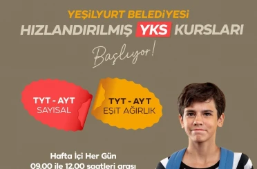 Yeşilyurt Belediyesi "Hızlandırılmış YKS Kursları" başladı 