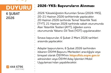YKS başvuruları başladı 