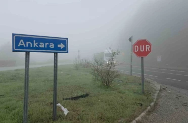 Yoğun sis Bolu Dağı’nı kapladı 