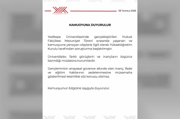 YÖK’ten Yeditepe Üniversitesinin mezuniyet törenindeki olaylara ilişkin soruşturma 