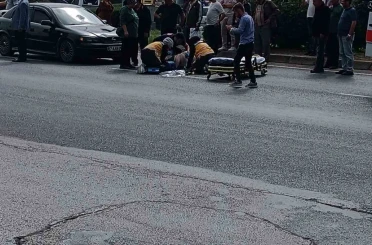 Yolun karşısına geçmek isteyen yayaya çarptı