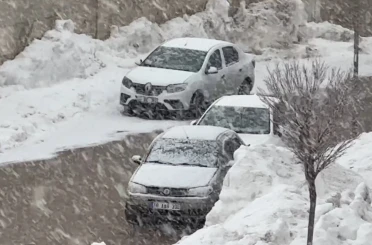 Yüksekova’da lapa lapa kar yağışı başladı 