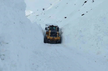 Yüksekova’da mezra yoluna düşen çığ temizlendi 