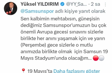 Yüksel Yıldırım: "19 Mayıs Stadyumu’nda buluşalım" 