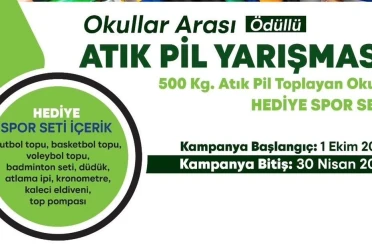 Yunusemre’de okullararası atık pil toplama yarışması başladı 