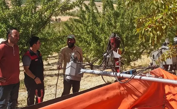 Ağın’daki badem üretim alanlarında inceleme
