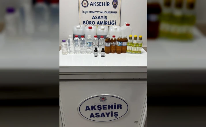 Akşehir’de sahte alkol operasyonu