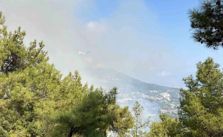 Antalya’da iki ilçede çıkan orman yangınına müdahale ediliyor 