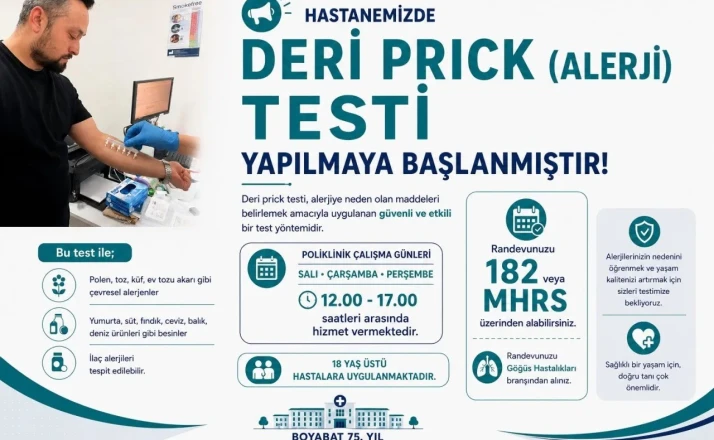 Boyabat’ta modern alerji tanı hizmeti hayata geçti 