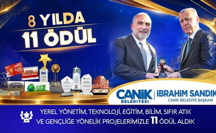 Canik Belediyesi 8 yılda 11 ödül kazandı
