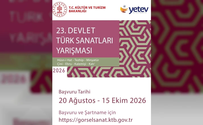 Devlet Türk Sanatları Yarışması’nın 23’üncüsü başlıypr 