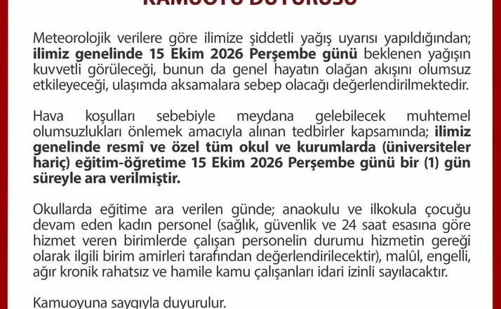 Düzce’de eğitime sağanak yağış engeli
