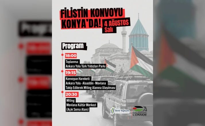 Filistin Konvoyu Konya'da