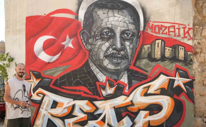 Gaziantepli grafiti sanatçısından Cumhurbaşkanı Erdoğan’a 25’inci yıl hediyesi 