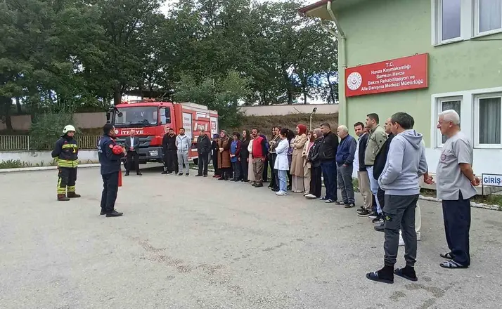 Havza Bakım ve Aile Danışma Merkezinde yangın tatbikatı
