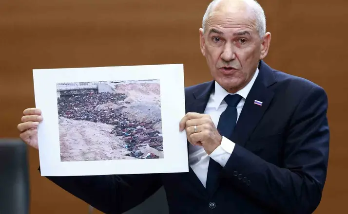İsrail’i aklamaya çalışan Slovenya Başbakanı Jansa, Gazze’de çekilen fotoğrafı Sudan zannetti

