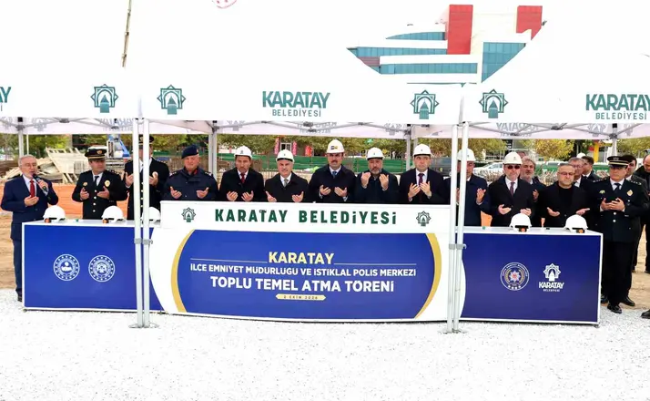 Karatay’da İlçe Emniyet Müdürlüğü ve İstiklal Polis Merkezi için toplu temel atma töreni gerçekleştirildi