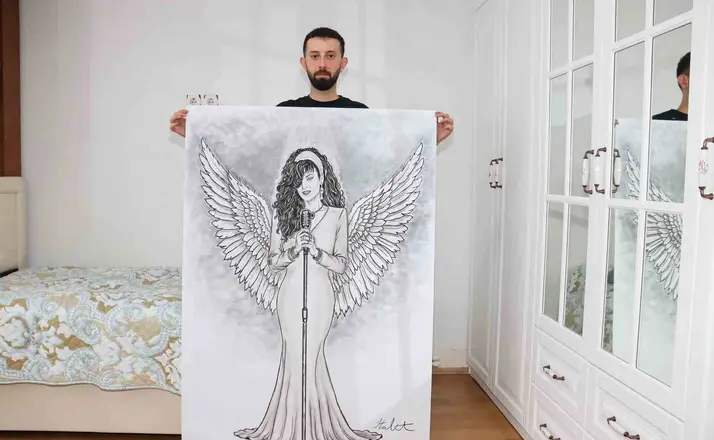 Kömür çuvalından seçtiği parçalarla Bergen’in portresini çizdi
