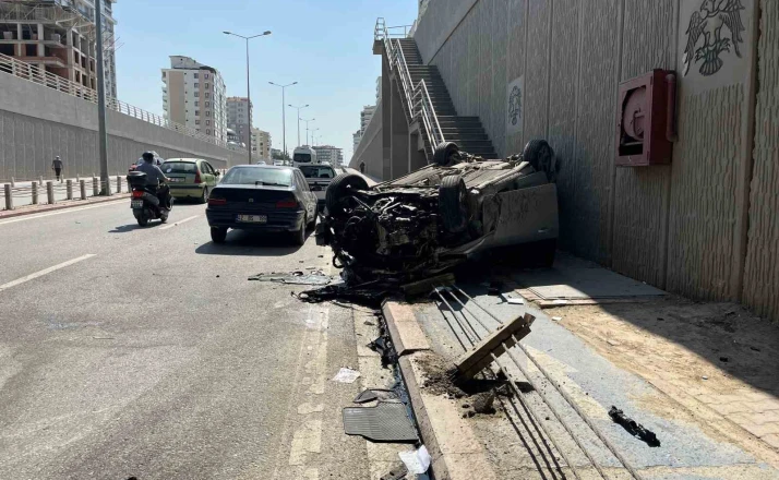 Kontrolden çıkan otomobil takla attı: 1 yaralı