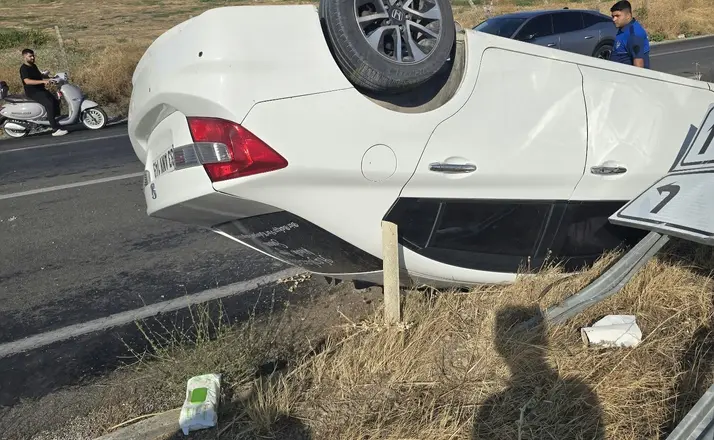 Kontrolden çıkan otomobil takla attı; 1 yaralı
